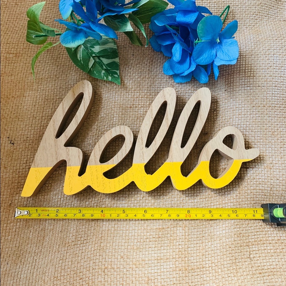 Farmhouse Rae Dunn Inspired Hello Wooden sign - Picture 1 of 3